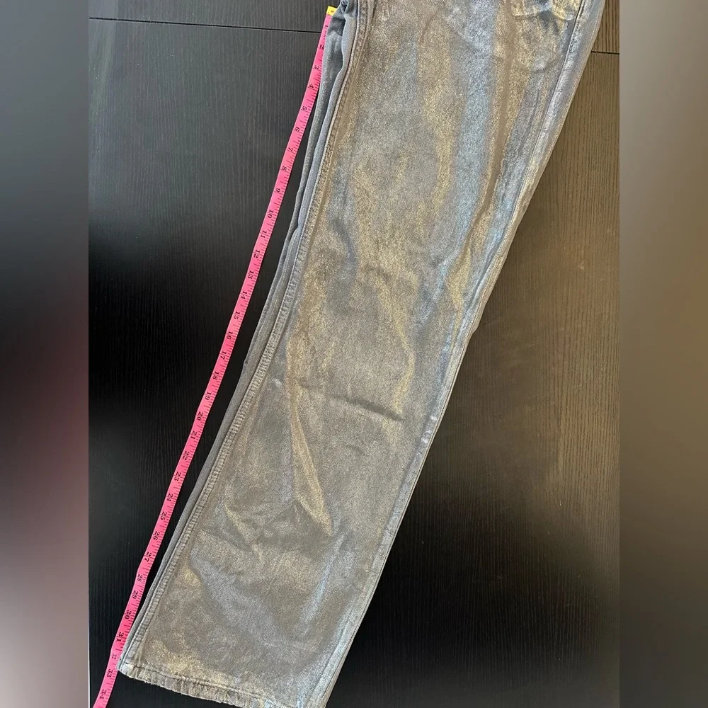 Zara Metallic Silver Boyfriend Jeans - Picture 6 of 7